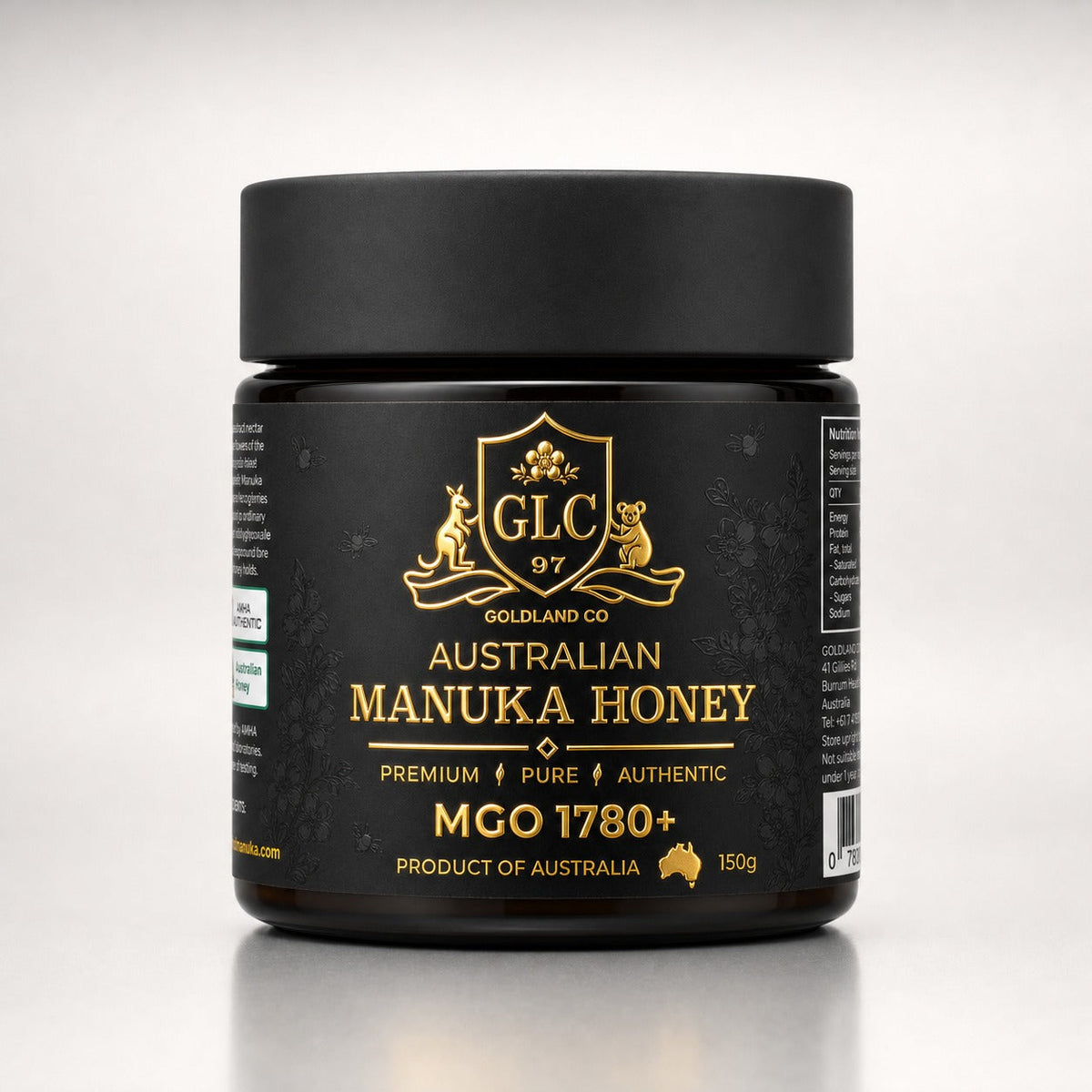 Goldland Co 150 g jar of Australian Manuka Honey MGO 1780+
